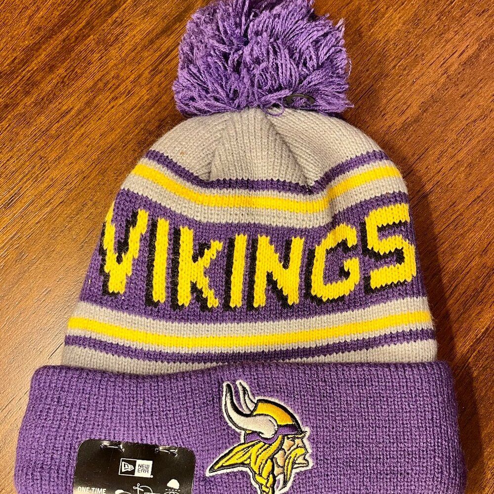 New Era MN Vikings Stocking Cap/Hat, One Size Fits Most